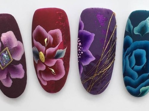 One Stroke Nails Blumen
